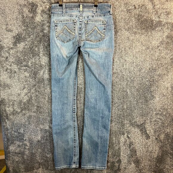 Ariat Jeans Womens 28xl Light Wash Midrise Straight Leg Western REAL Stretch - Picture 2 of 9